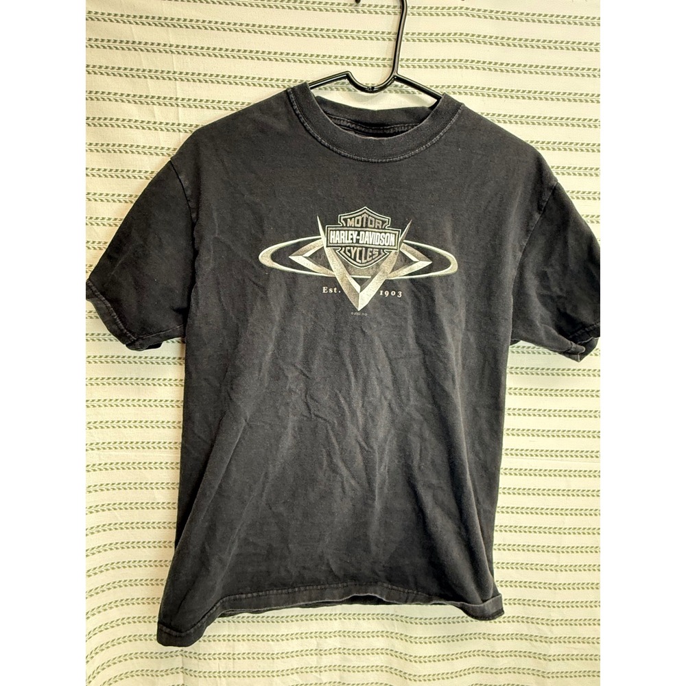 Harley-Davidson 00s Mens T-Shirt Black Chambersburg PA Dealer Graphic Medium M